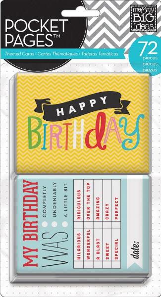 Me & My Big Ideas Pocket Pages Themed Cards BIRTHDAY