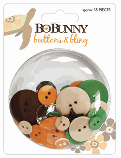 Bo Bunny MANGO LUAU - Buttons & Bling