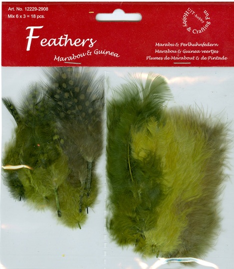 Feathers Marabou & Guinea Fowl  FOREST (2908)