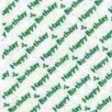 Background Paper - Happy Birthday (Green on White)