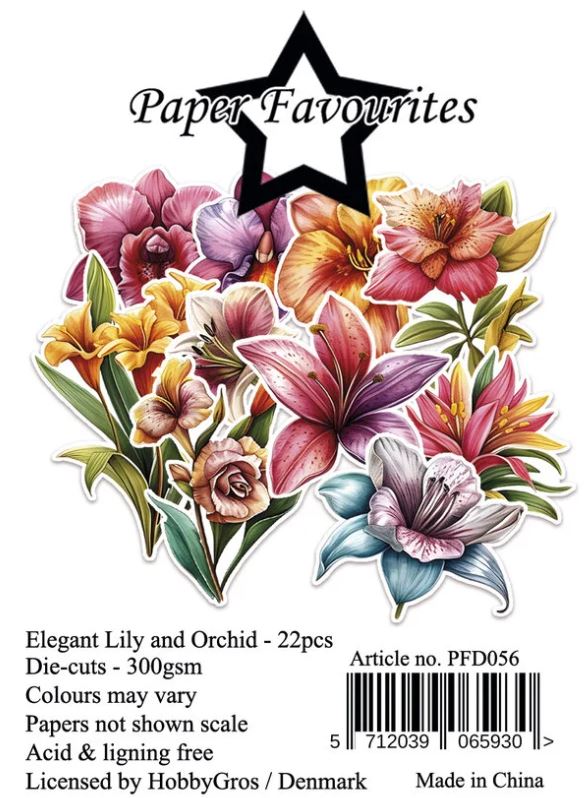 Paper Favourites Die-Cuts A7 Elegant Lily and Orchid (22pcs) (PFD056)