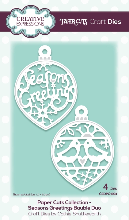 Paper Cuts Collection Seasons Greetings Bauble Duo Craft Die (PC1024)