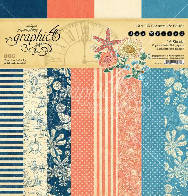 Graphic 45 Sun Kissed  Patterns & Solid Pad