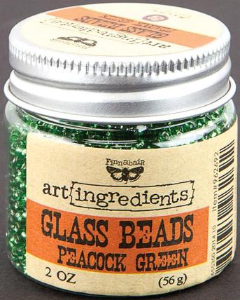 Prima Art Ingredients Glass Beads - Peacock Green 