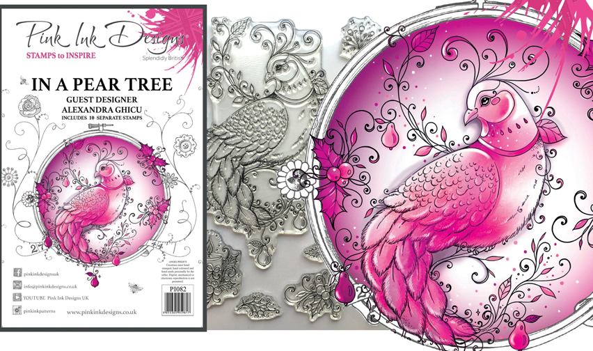 Pink Ink Design Stamps - IN A PEAR TREE (10 STAMPS)