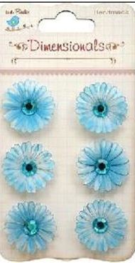 Paper Daisies w/Crystals- Blue (PP1028)