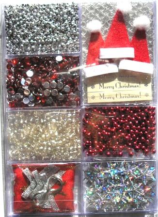 Craft Accessory Box - Red/Silver Christmas (5016)