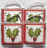 Handmade Xmas - Holly Tags with Silver Chain