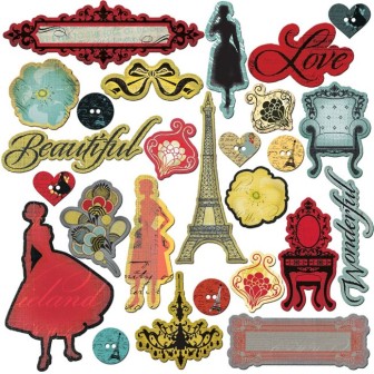 Prima Welcome to Paris Chipboard Pieces