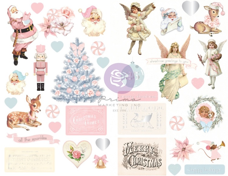 Prima Christmas Sparkle Chipboard Stickers