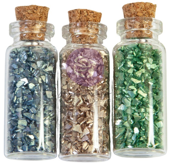 Prima Christmas Sparkle Glass Glitter Vials (3pcs) (997786)