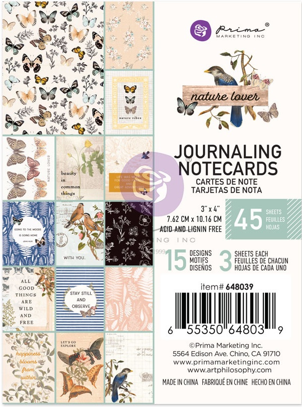 Prima Marketing Nature Lover 3x4 Inch Journaling Cards (648039)
