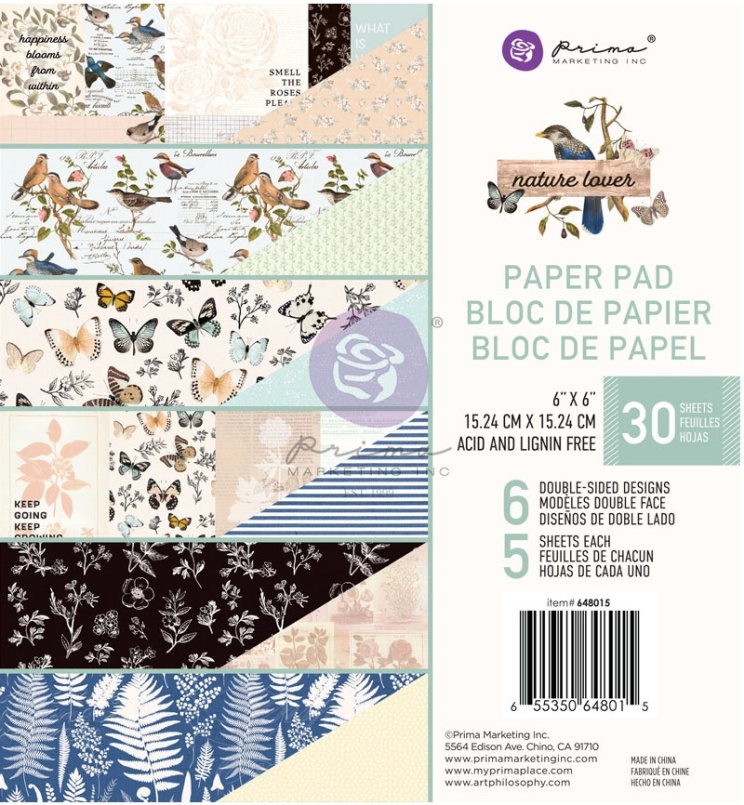 Prima Marketing Nature Lover 6x6 Inch Paper Pad (648015)
