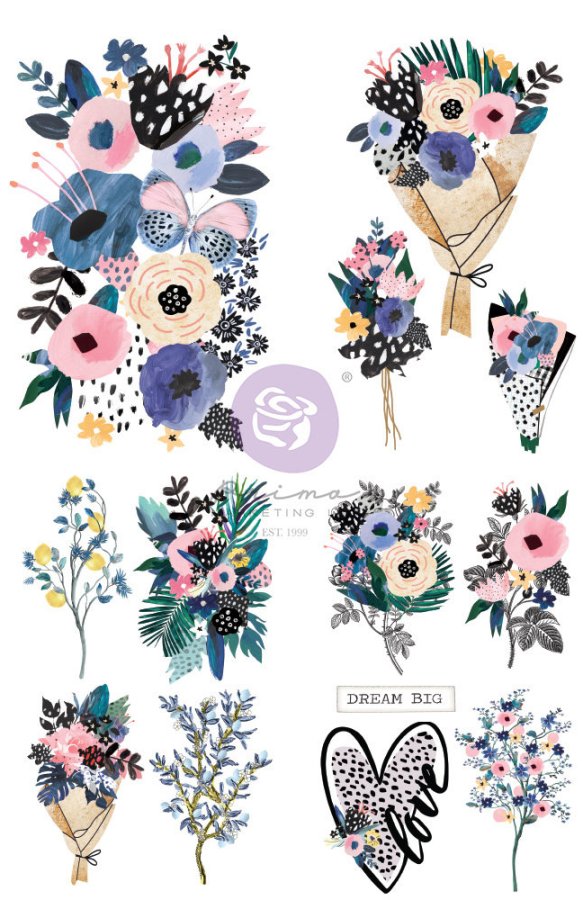 Prima Spring Abstract Cut Out & Sticker Sheets (8 Sheets) (661588)