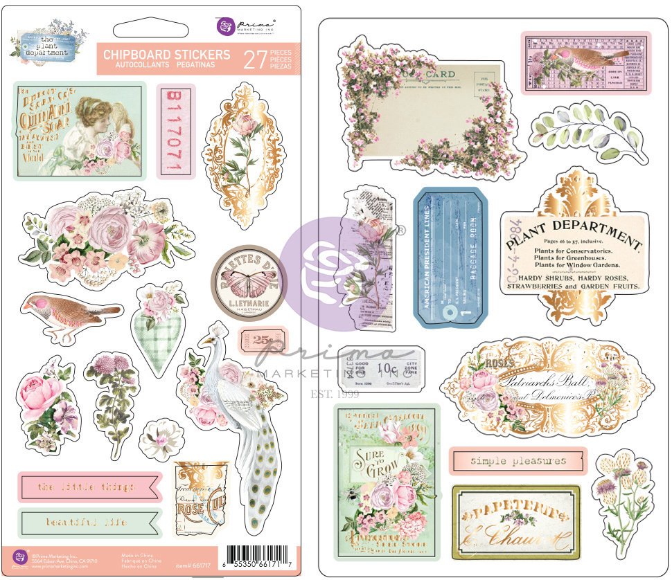 Prima The Plant Department Chipboard Stickers (27pcs) (661977)