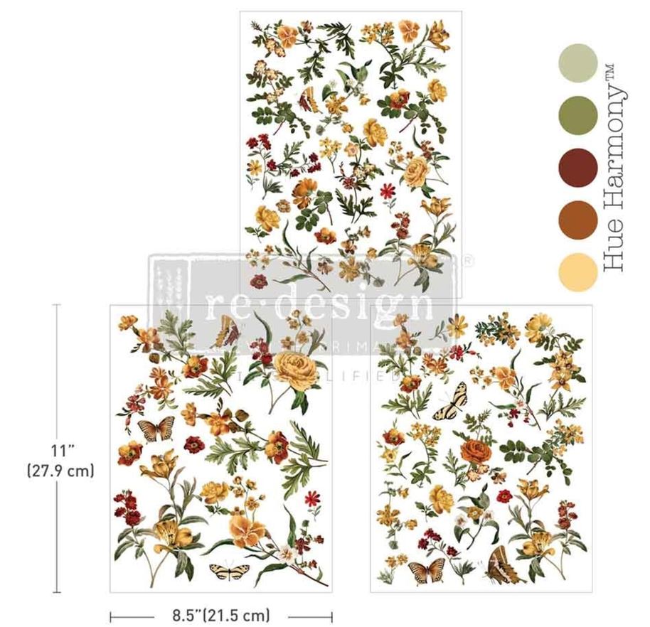 Re-Design with Prima - Saffron Soltice 8,5x11 Inch Middy Transfers (3pcs) (684693)
