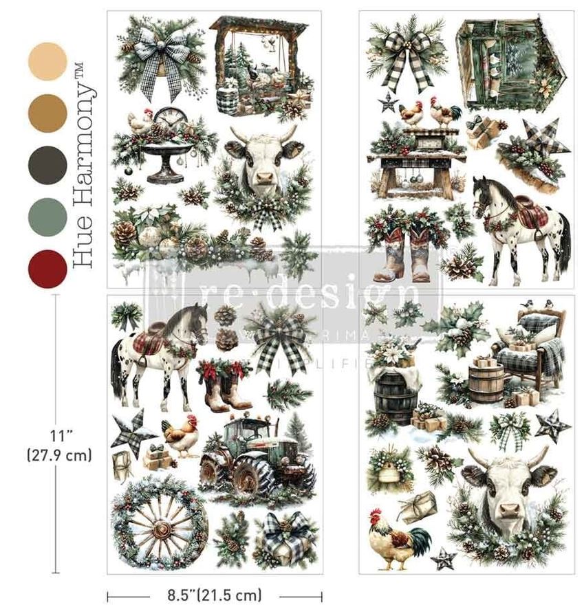 Re-Design with Prima - Rustic Noel 8,5x11 Inch Middy Plus Transfers (4pcs) (677954)