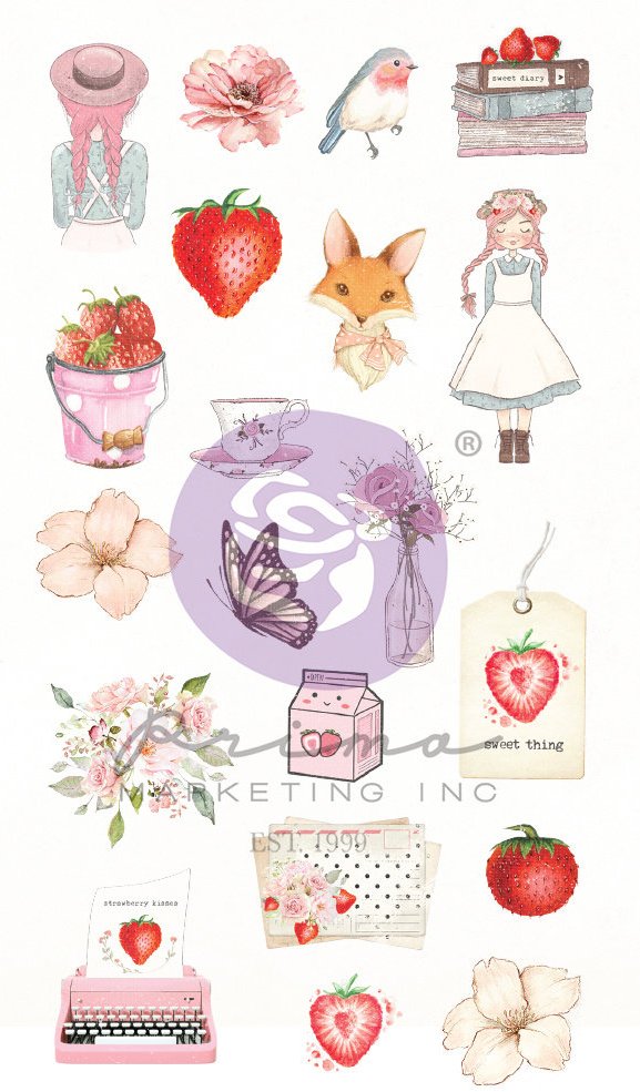 Prima Strawberry Milkshake Puffy Stickers (998608)