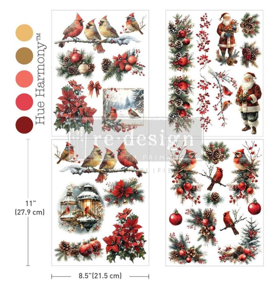 Re-Design with Prima - Feathered Noel 8,5x11 Inch Middy Plus Transfers (4pcs) (677961)