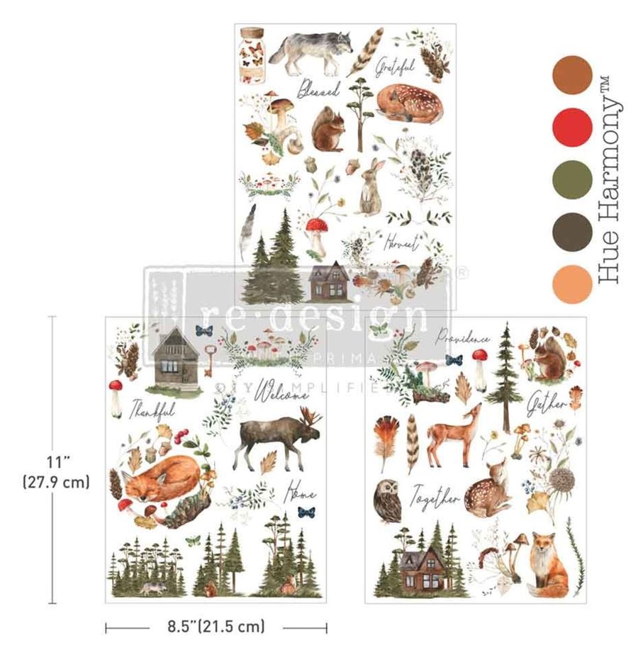 Re-Design with Prima - The Forager's Retreat 8,5x11 Inch Middy Transfers (3pcs) (684792)