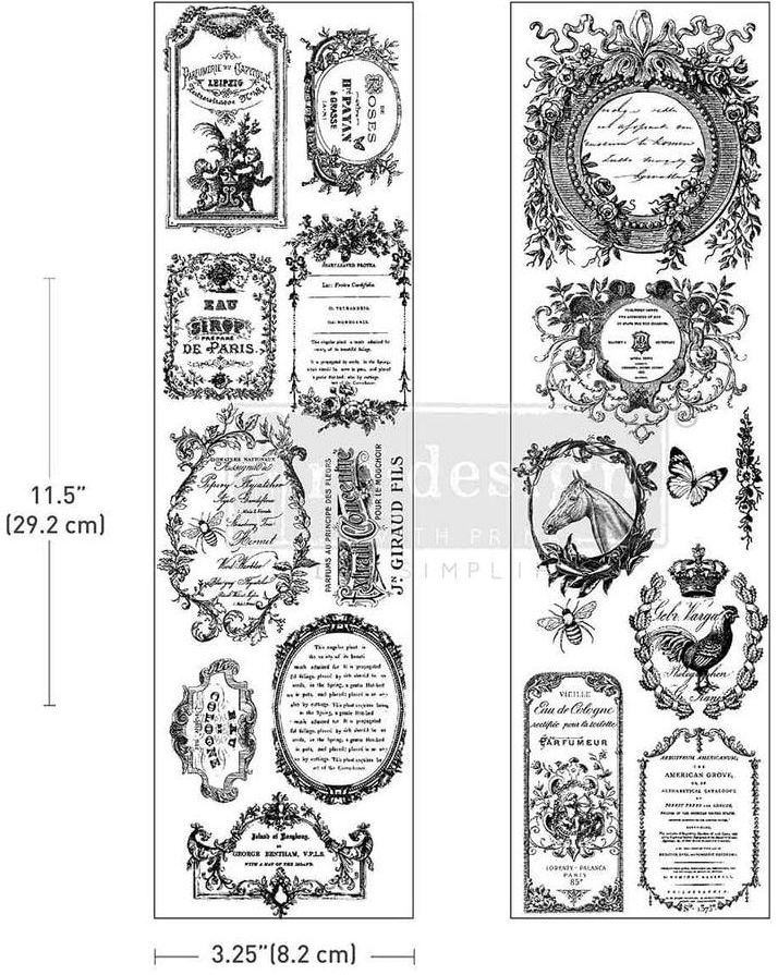 Re-Design with Prima - Romance En Fleur 3,25x11,5 Inch Luxe Transfers (2pcs) (681753)