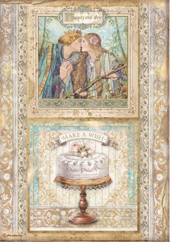 Stamperia Rice Paper A4 - Sleeping Beauty Cake Frame (DFSA4573)