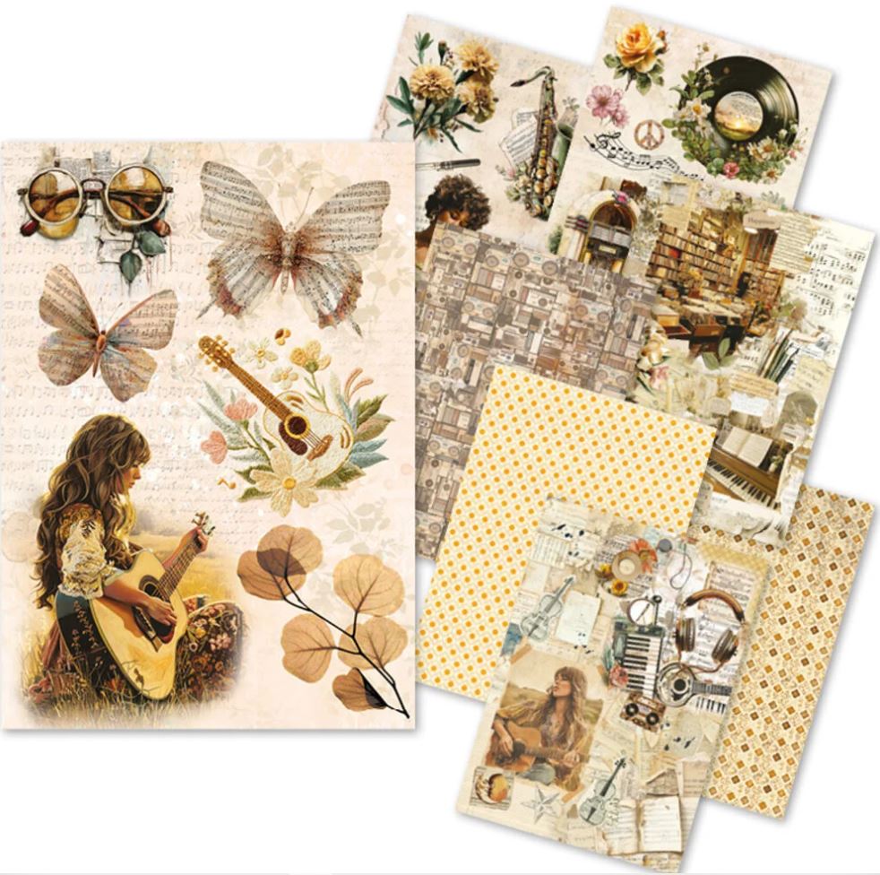 Ciao Bella Seventies A5 Rice Paper Mixed (8pcs) (CBRS043) 