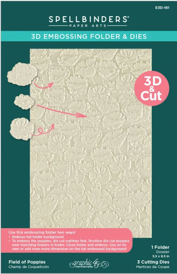 Spellbinders/Graphic 45 Wonder of Oz 3D Emboss & Cut Folder Field of Poppies (E3D-161)