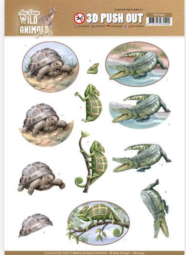 Amy Design Wild Animals Outback Push-Out Decoupage REPTILES (SB10443)