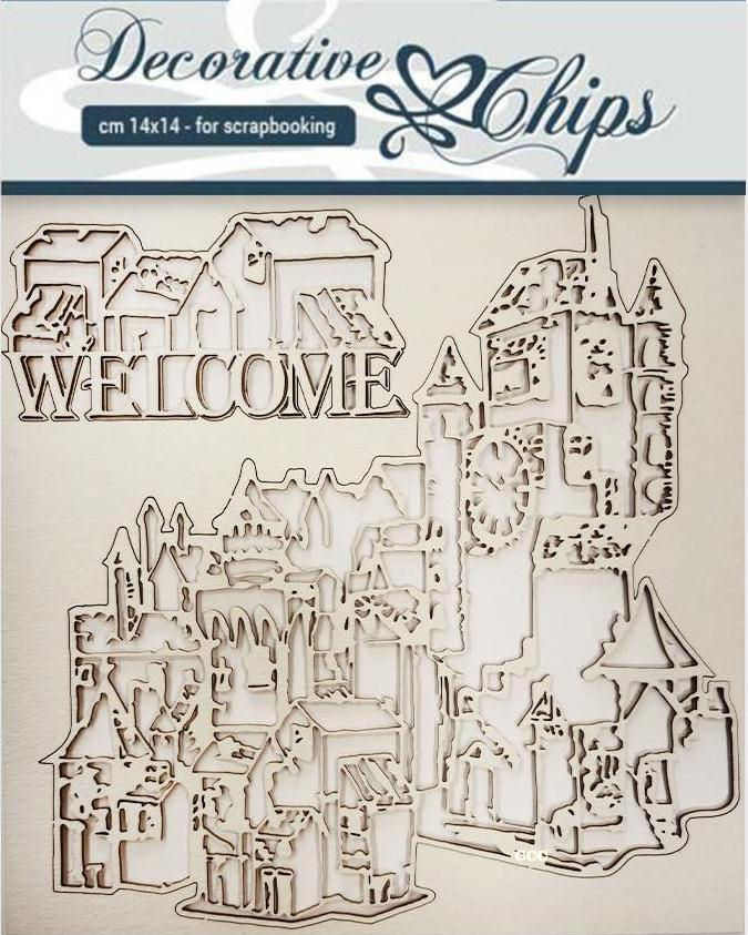 Stamperia Decorative Chips - Welcome (SCB31)