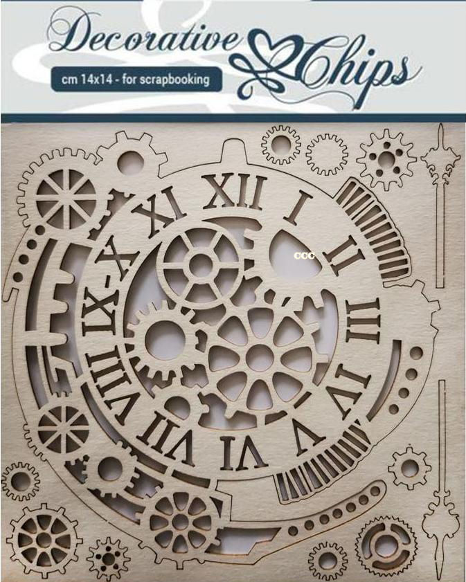 Stamperia Decorative Chips - Gears and Clocks (SCB33)