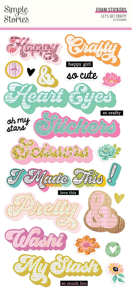 Simple Stories Let's Get Crafty Foam Stickers (17221)