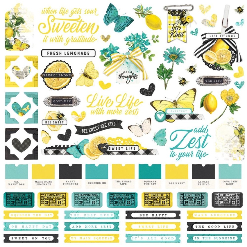 Simple Stories Simple Vintage Lemon Twist Cardstock Sticker (15201)