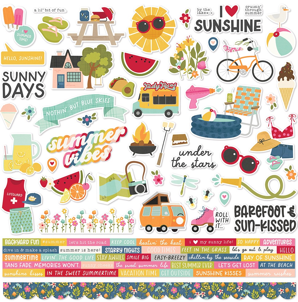Simple Stories Summer Lovin' Cardstock Sticker (17301)