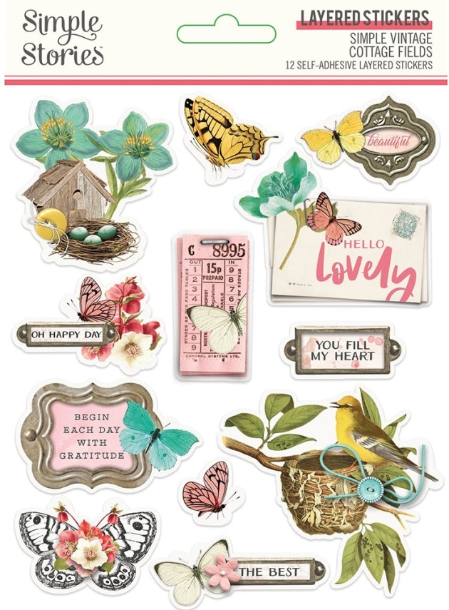 Simple Stories Simple Vintage Cottage Fields Layered Stickers (14726)