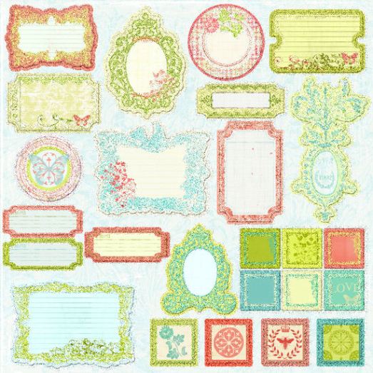 Prima Sparkling Spring -  Chipboard Icon and Journalling Pieces