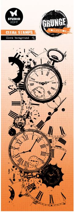 Studiolight Clock Background Grunge Clear Stamp (SL-GR-STAMP823)