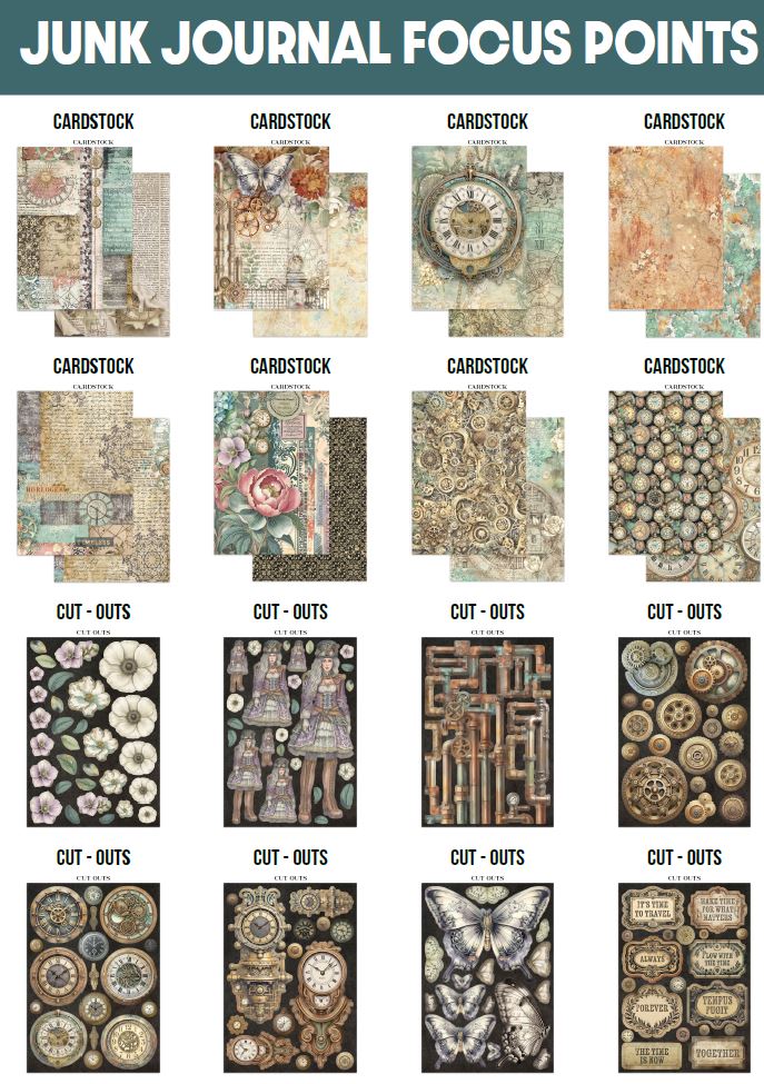 Stamperia Gardens of Time Junk Journal A5 Focus Points