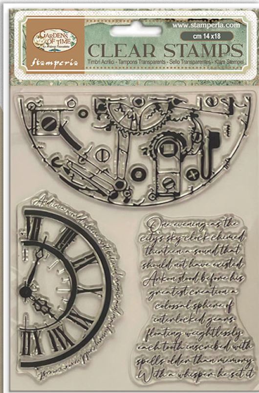 Stamperia Gardens of Time Clear Stamp Half Clocks (WTK239) 