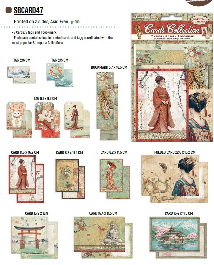 Stamperia Oriental Garden Cards Collection (SBCARD47) 