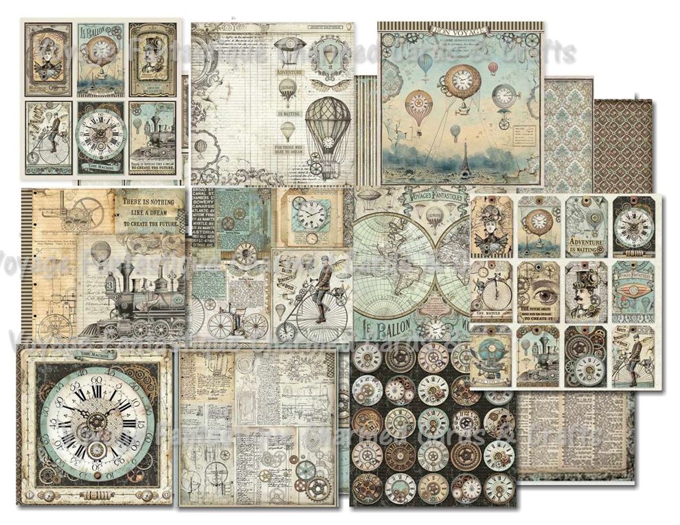 Stamperia 8X8 Paper Packs - Voyages Fantastique