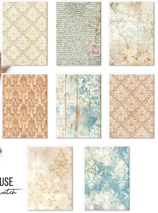 Stamperia Alterego A6 Rice Paper Backgrounds (8pcs)