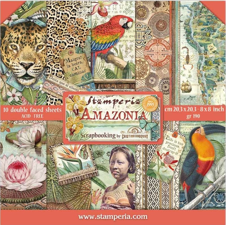 Stamperia 8X8 Paper Packs - AMAZONIA