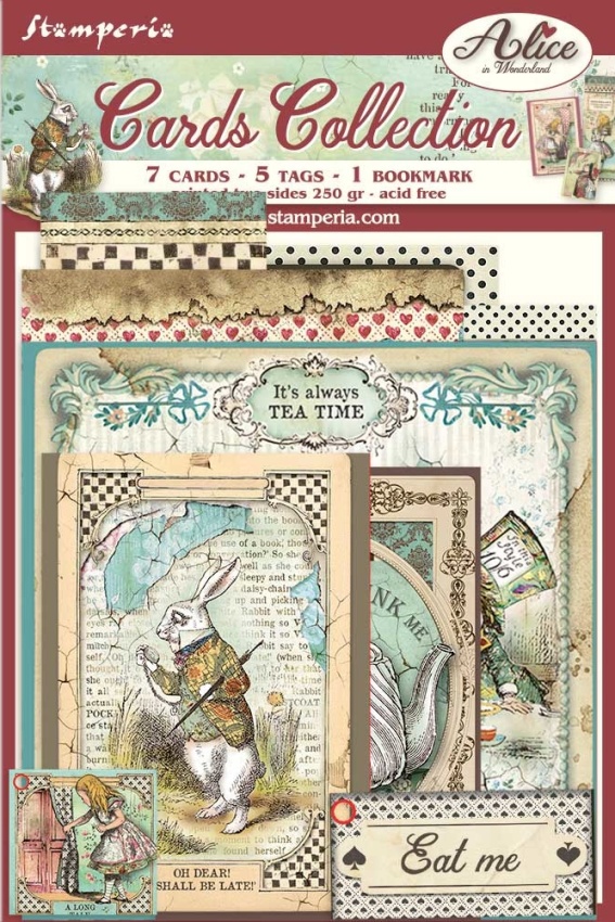 Stamperia Cards Collections Alice In Wonderland (SBCARD01)