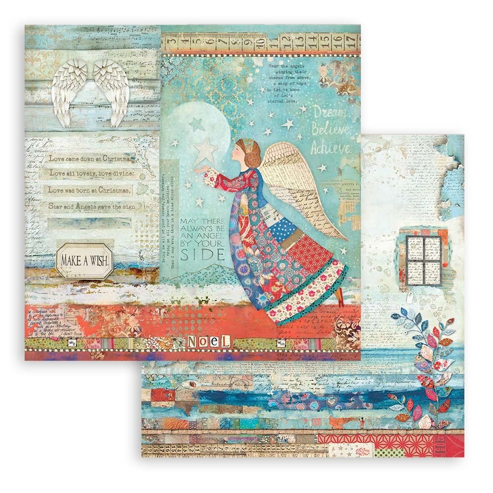 Stamperia Christmas Patchwork Double-Sided Paper - ANGELS (SBB807)