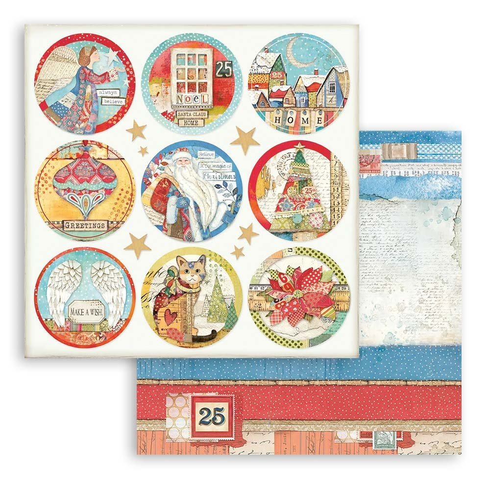 Stamperia Double-Sided Paper -  CHRISTMAS ROUNDS (SBB804)