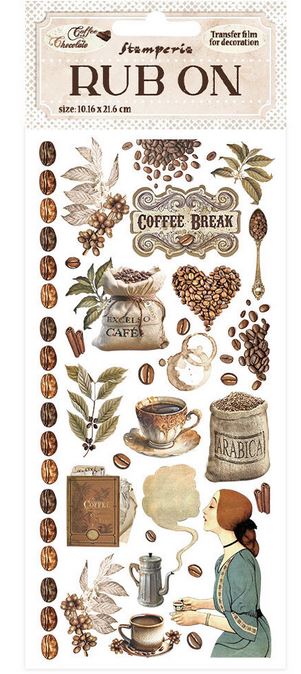 Stamperia Coffee and Chocolate Rub-On Coffee (DFLRB58)