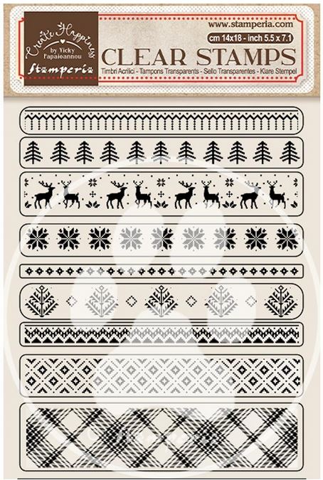 Stamperia Create Happiness Christmas Clear Stamps - Borders (WTK177)