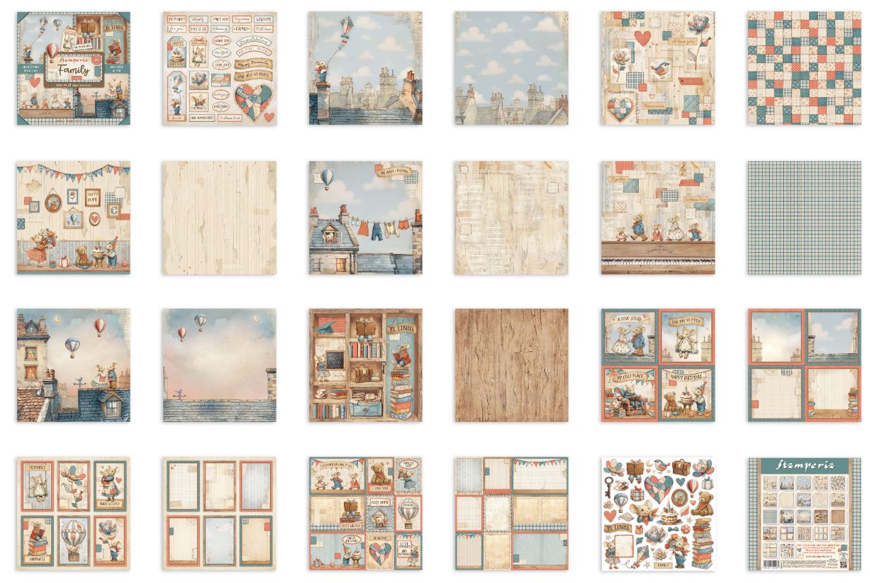 Stamperia Family 8x8 Inch Maxi Paper Pack (Single Face)