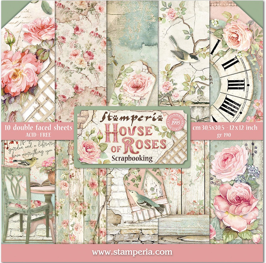 Stamperia 12x12 Paper Pads - House of Roses